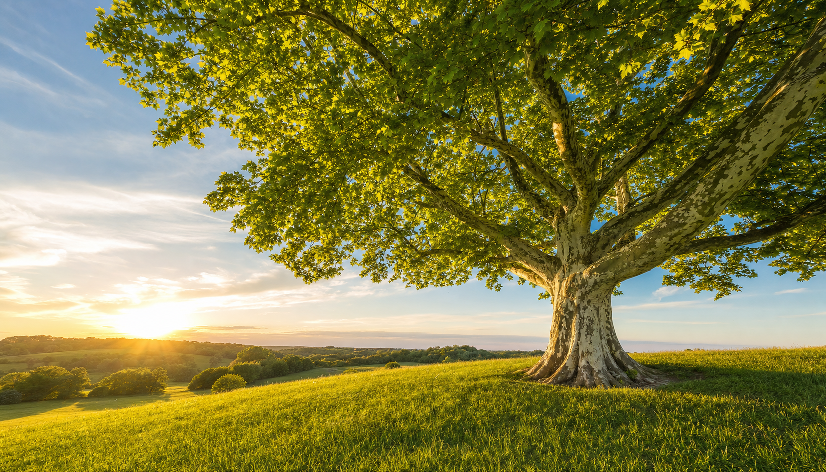A majestic sycamore tree — symbol of The Sycamore School